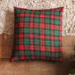 Reversible Cushion Cover Polycanvas Digital print Checks Green - 16" X 16"
