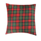 Reversible Cushion Cover Polycanvas Digital print Checks Green - 16" X 16"