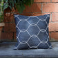 Cushion Cover Polyster Blend Abstract Embroidered Blue - 16" X 16"
