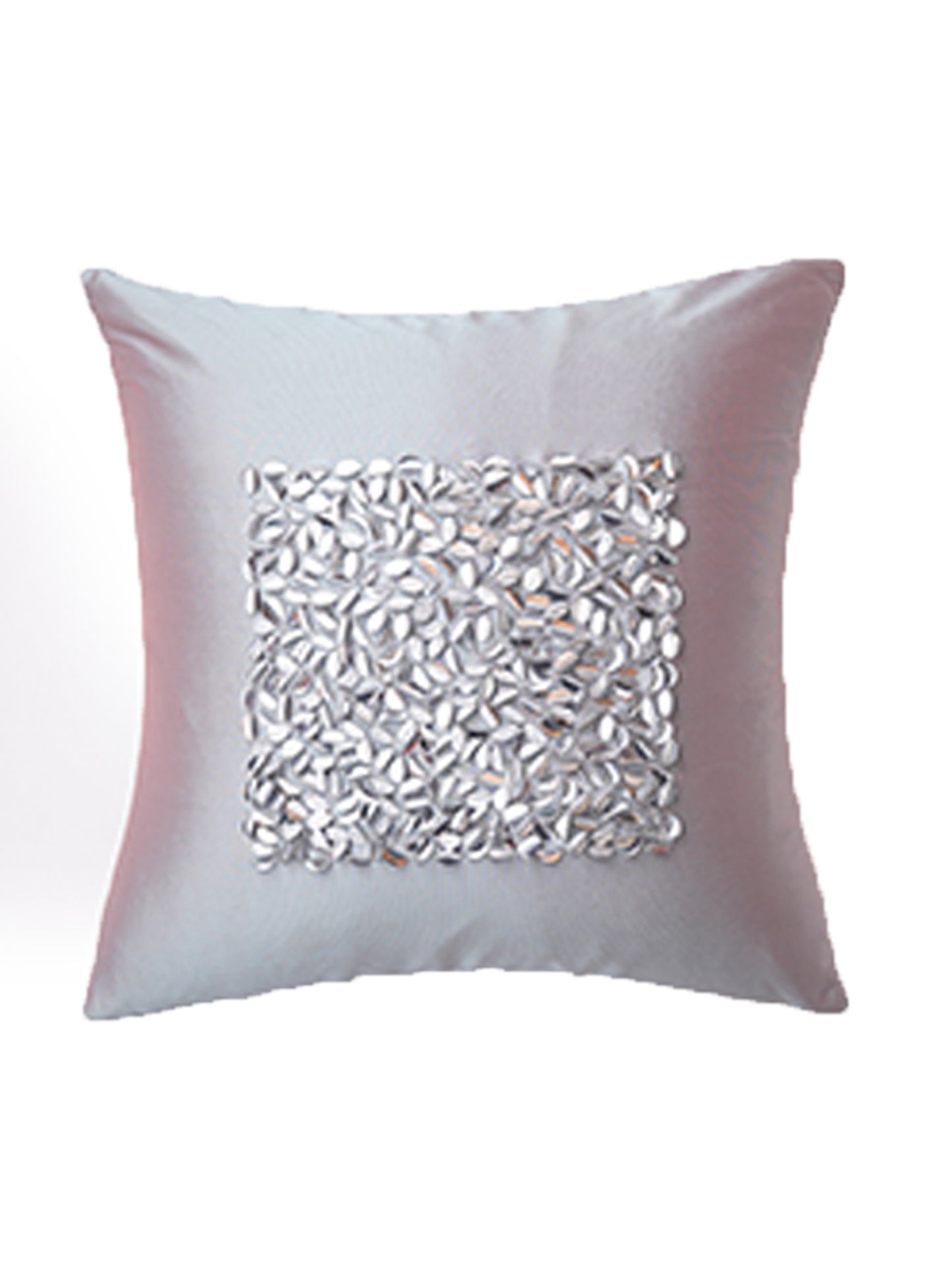 Cushion Cover 100% Polyster Abstract Embroidered Teal  - 16" X 16"