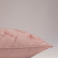 Cushion Cover Polyester Blend  Cord Piping and Quilting with Embroidery Pink - 12" X 22"