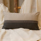 Cushion Cover Cotton Blend Patchwork with Embroidery Grey - 12" X 22"