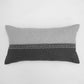 Cushion Cover Cotton Blend Patchwork with Embroidery Grey - 12" X 22"