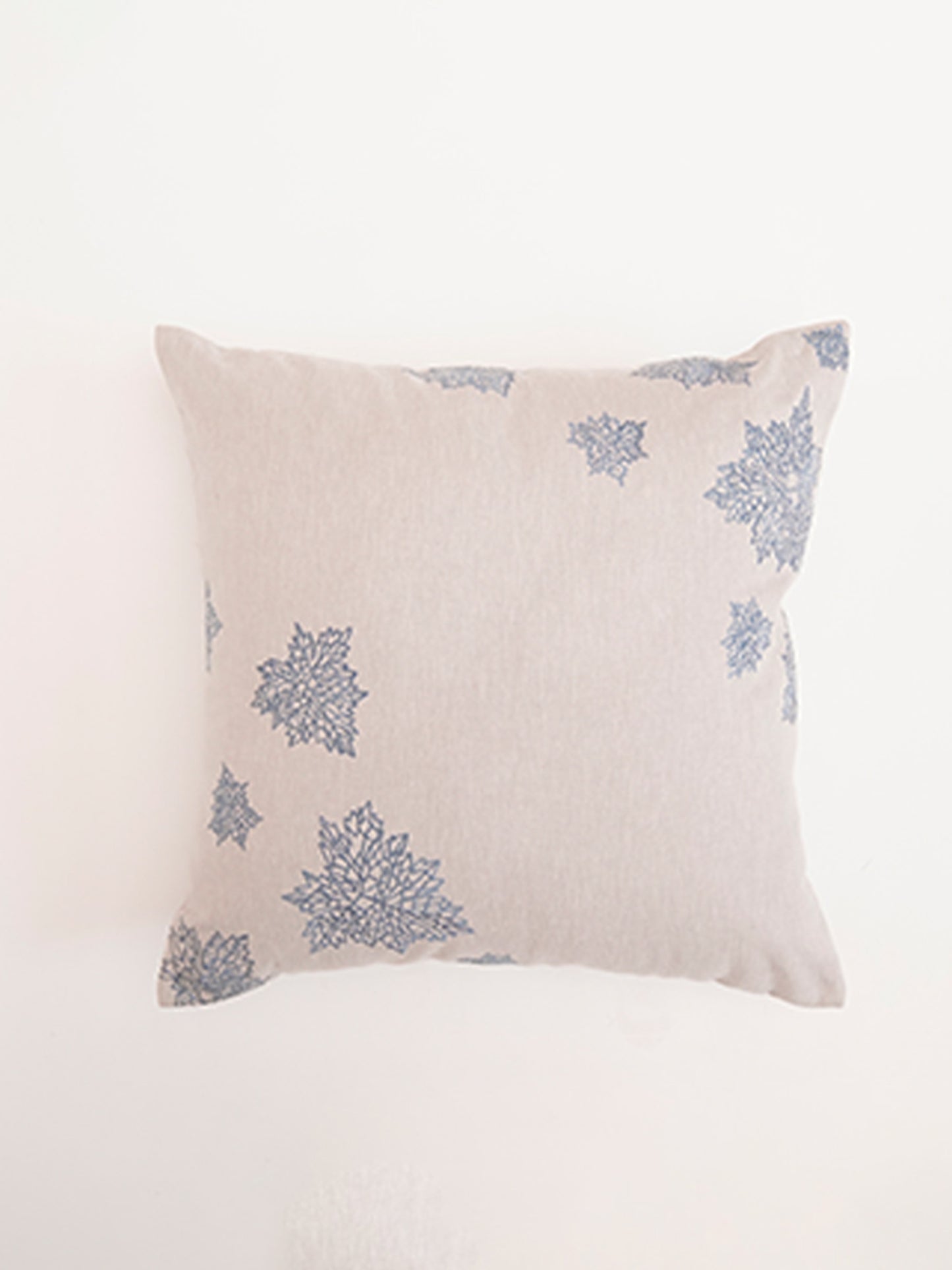 Cushion Cover Cotton Blend Embroidered Grey - 18" X 18"