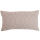 Cushion Cover Cotton Blend Geometric Quilted with Embroidery Grey - 12" X 22"