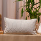 Cushion Cover Cotton Blend Geometric Quilted with Embroidery Grey - 12" X 22"