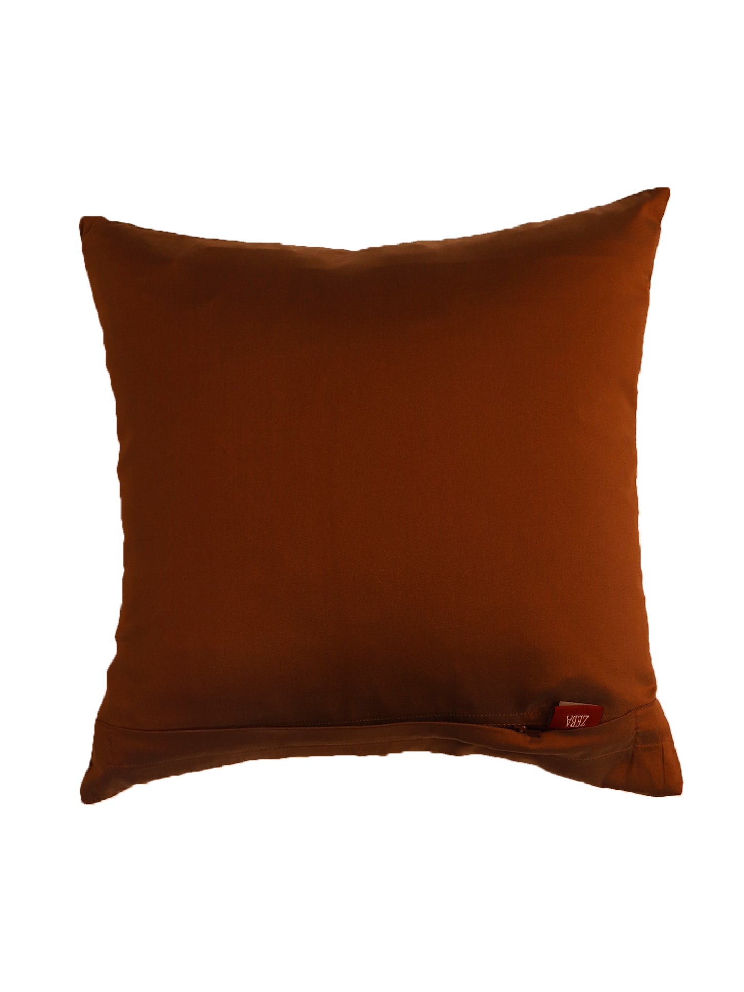 Cushion Cover Printed Poly Canvas Mughal Brown Red - 16" X 16"