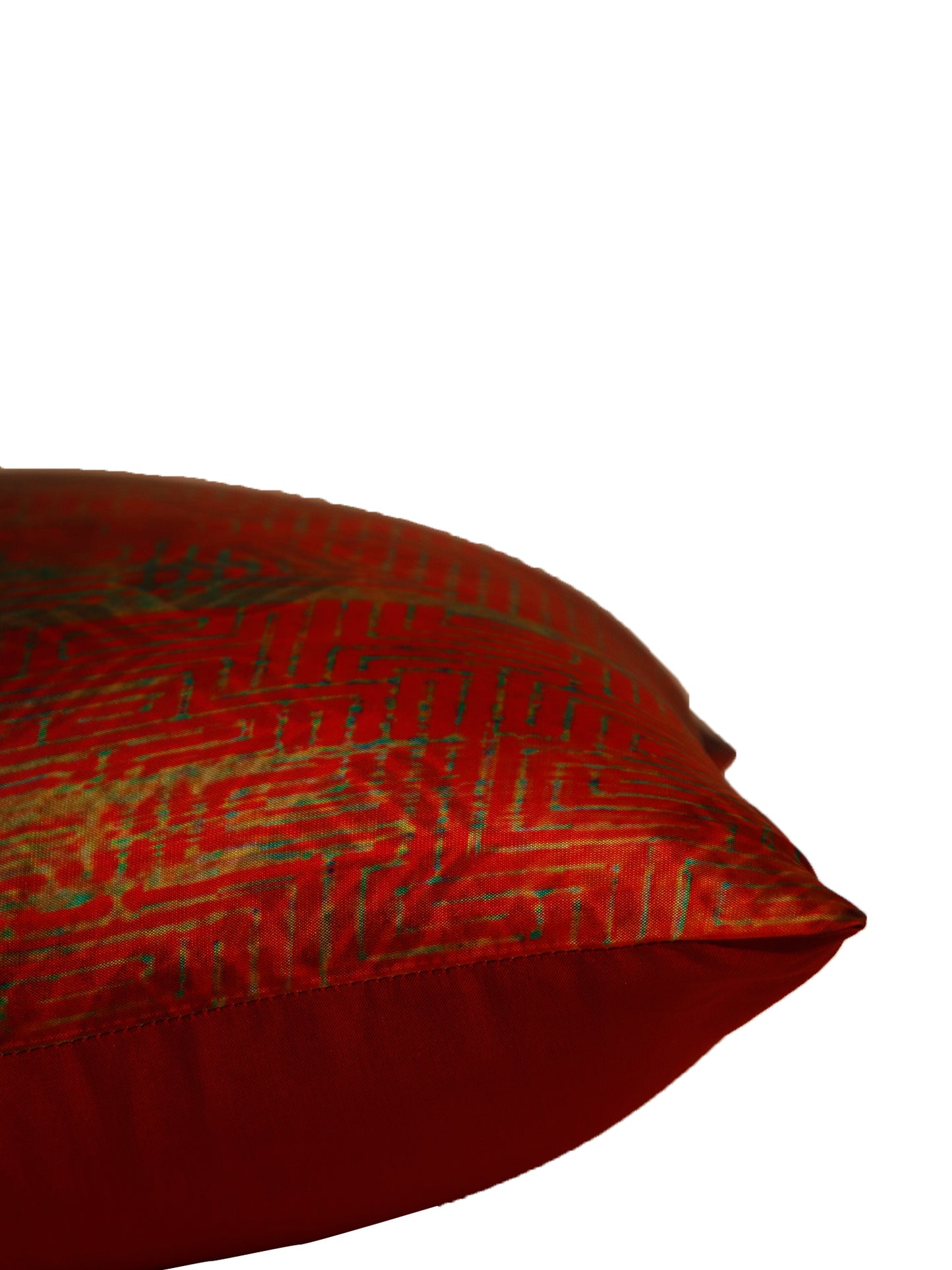 Cushion Cover Printed Taffeta Contemporary Print Red Orange - 16" X 16"