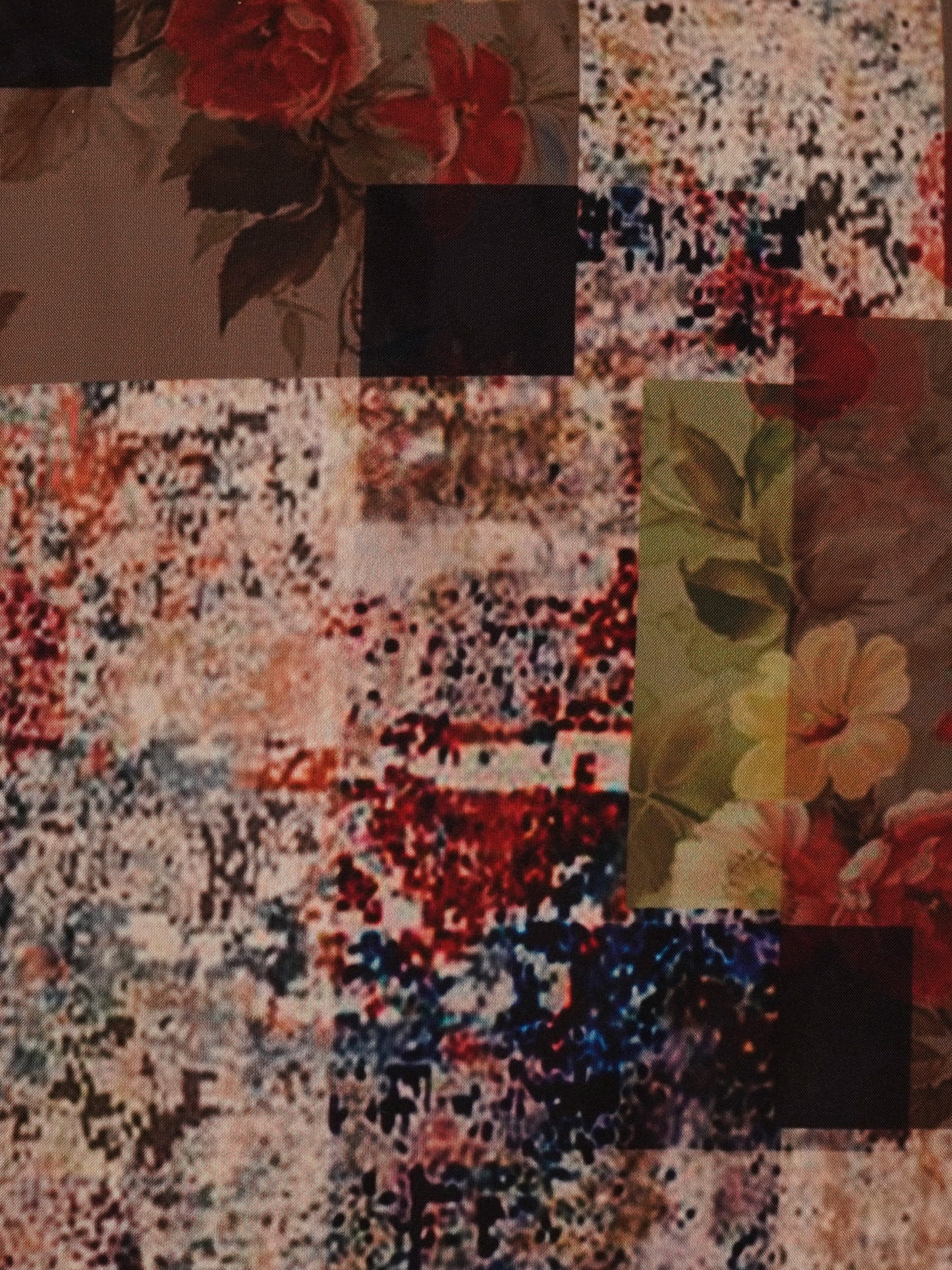 Cushion Cover Poly Canvas Patchwork FloralMulti - 16" X 16"