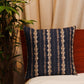 Cushion Cover Printed Poly Canvas Floral Contemporary Stripes Navy Blue  - 16"x16"