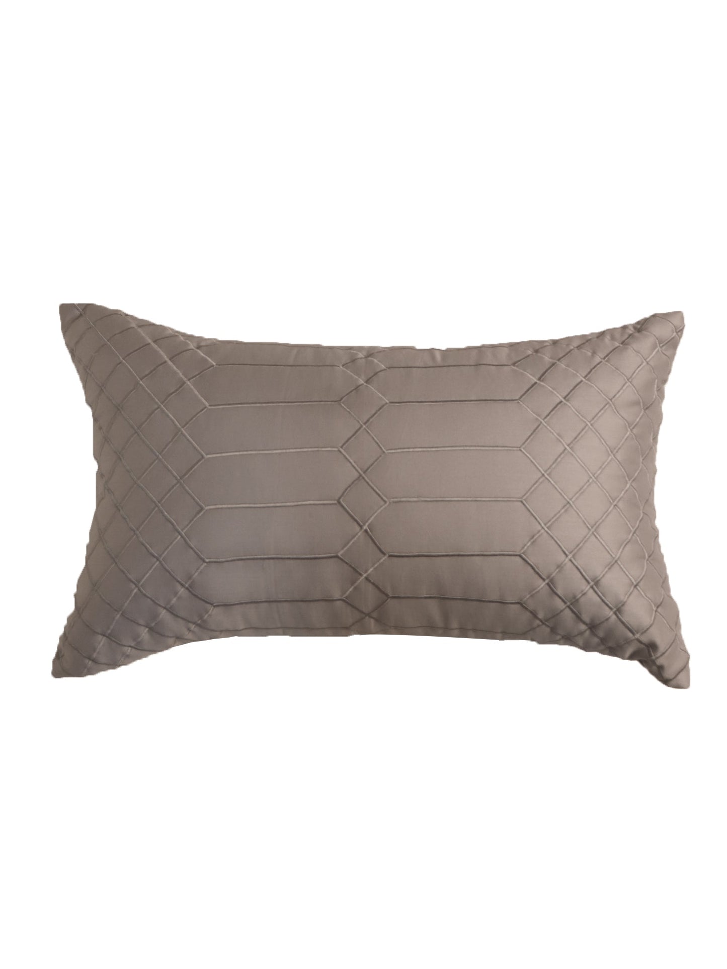 Cushion Cover 100% Cotton 520TC Quilted with Hand Embroidered Grey - 12x20