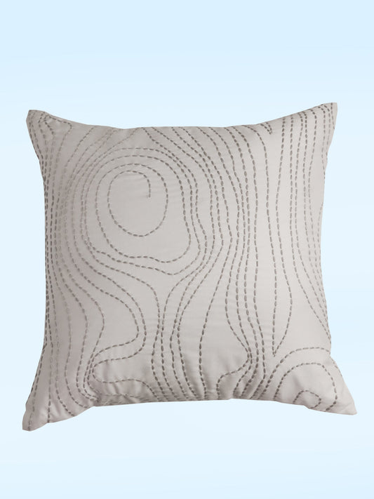 Cushion Cover 100% Cotton 520TC Hand Embroidered White -  16X16