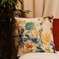 Cushion Cover Printed Poly Canvas Watercolor Florals Beige - 16"x16"