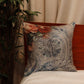 Cushion Cover Printed Poly Canvas Vintage Floral Grey - 16"x16"