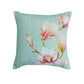 Embroidered Cushion Cover Floral Digital print With Hand embroidered Green/Pink - 16" X 16"