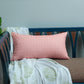 Co-ordinated Cushion Cover (Set of 5) Printed, Embroidered, Quilted Pink/Blue - 16" X 16" + 12" X 22" + 12" X 12"