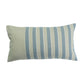 Embroidered Cushion Cover with Striped Patchwork Beige Grey - 12" X 22"