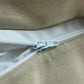 Embroidered Cushion Cover with Striped Patchwork Beige Grey - 12" X 22"