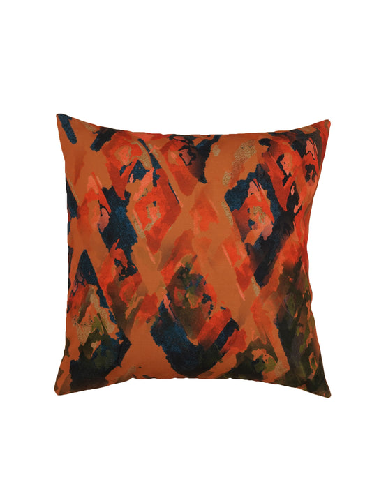 Cushion Covers Set Of 3 Polycanvas Printed Abstract Design Multi- 16" X 16"