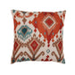 Cushion Covers Set Of 3 Polycanvas Printed Abstract Ikat Pattern Multicolor- 16" X 16"