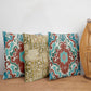 Cushion Covers Set Of 3 Polycanvas Printed Watercolor Ikat Multi- 16" X 16"