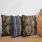 Cushion Covers Set Of 3 Polycanvas Printed Earthy tone modern Ikat Mult - 16" X 16"