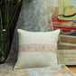 Co-ordinated Embroidered Cushion Cover (Set of 3)  with Frayed Edges and Cord Piping Beige/Brown - 16" X 16"