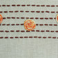 Co-ordinated Embroidered Cushion Cover (Set of 3)  with Frayed Edges and Cord Piping Beige/Brown - 16" X 16"