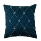 Embroidered Cushion Cover Polyester Blue - 12" X 12"