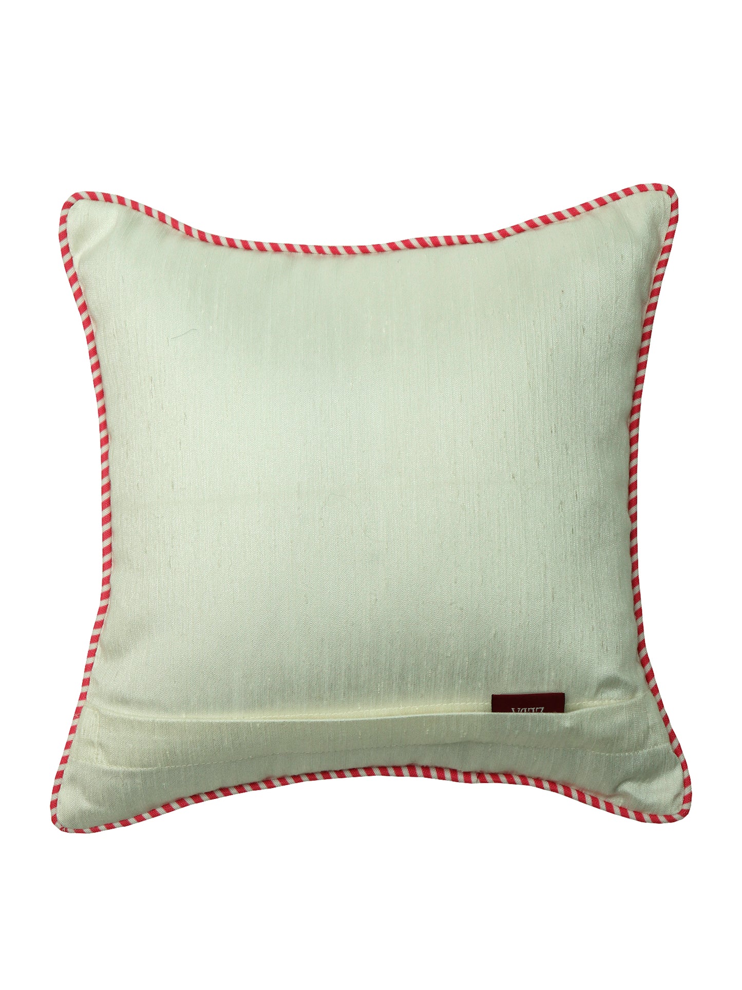 Technique Cushion Cover Polyester Cod Piping White Pink - 12" X 12"