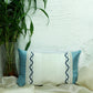 Technique Cushion Cover Polyester Patchwork with Pintuck and Embroidery Aqua Beige - 12" X 20"