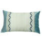 Technique Cushion Cover Polyester Patchwork with Pintuck and Embroidery Aqua Beige - 12" X 20"