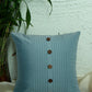 Technique Cushion Cover Polyester Pintuck with Buttons Aqua - 16" X 16"