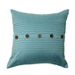 Technique Cushion Cover Polyester Pintuck with Buttons Aqua - 16" X 16"