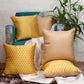 Co-ordinated Cushion Cover Set of 5 Cotton Blend Self Textured Brocade Yellow/Gold - 16" X 16"