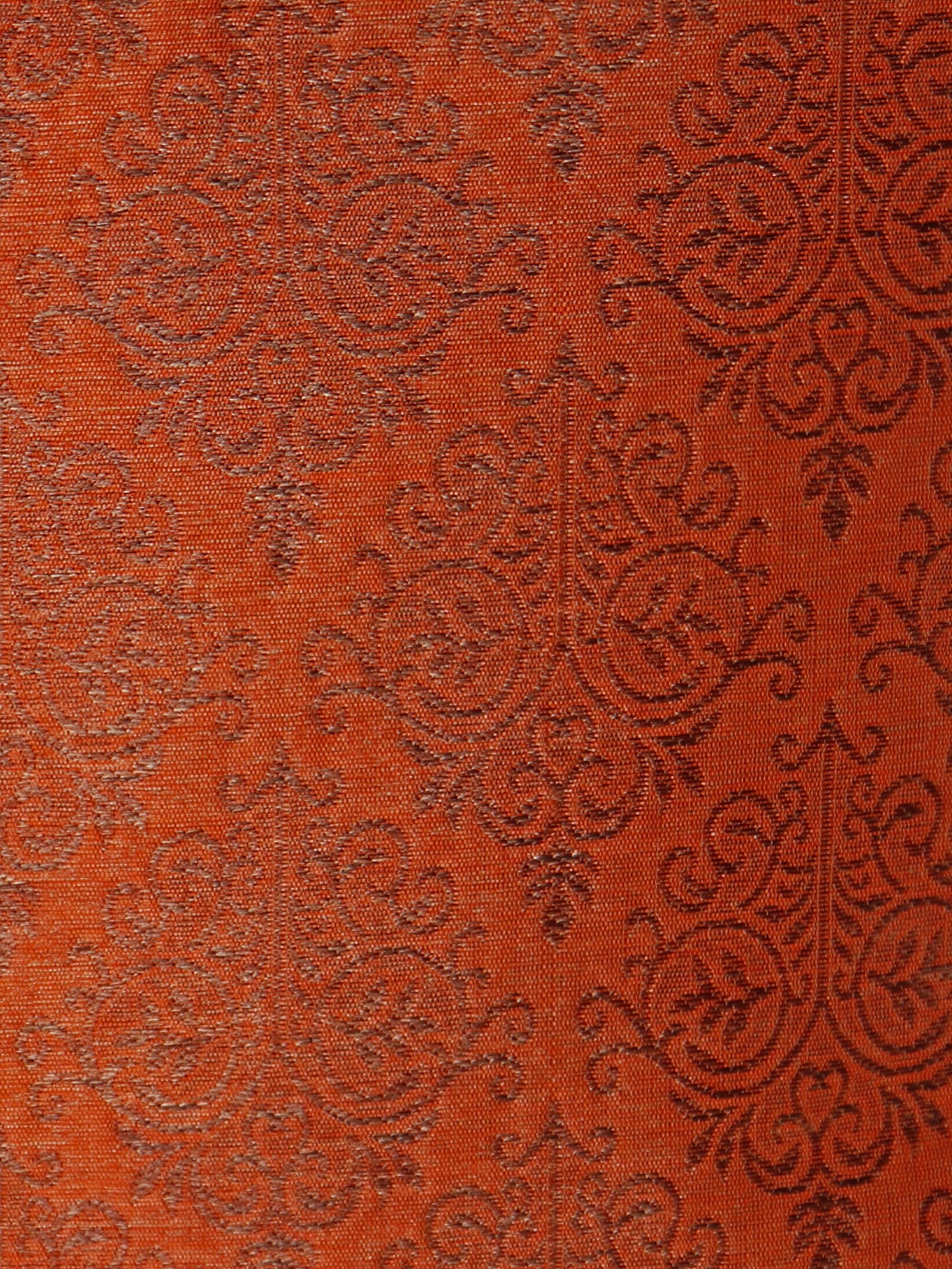 Cushion Cover Cotton Blend Self Textured Brocade Orange - 16" X 16"