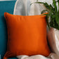 Co-ordinated Cushion Cover Set of 5 Cotton Blend Self Textured Brocade Orange - 16" X 16"