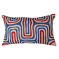 Cushion Cover Polycanvas Abstract Embroidery Blue - 12" x 22"