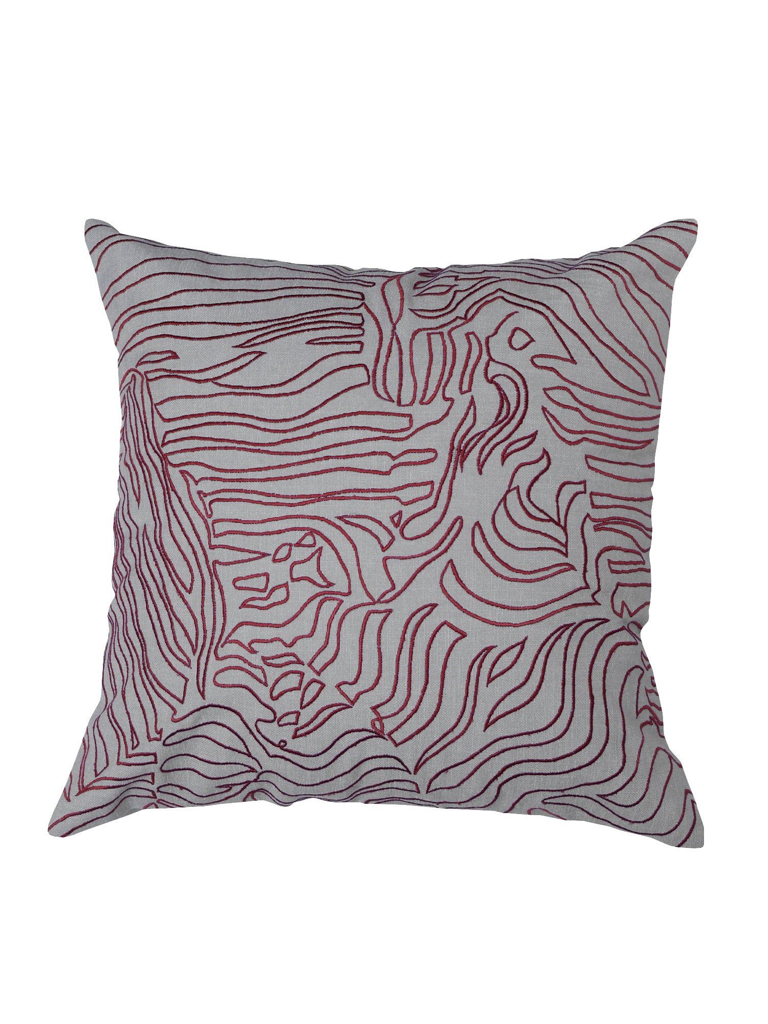 Cushion Cover Polyester Blend Embroidery Grey - 16" x 16"