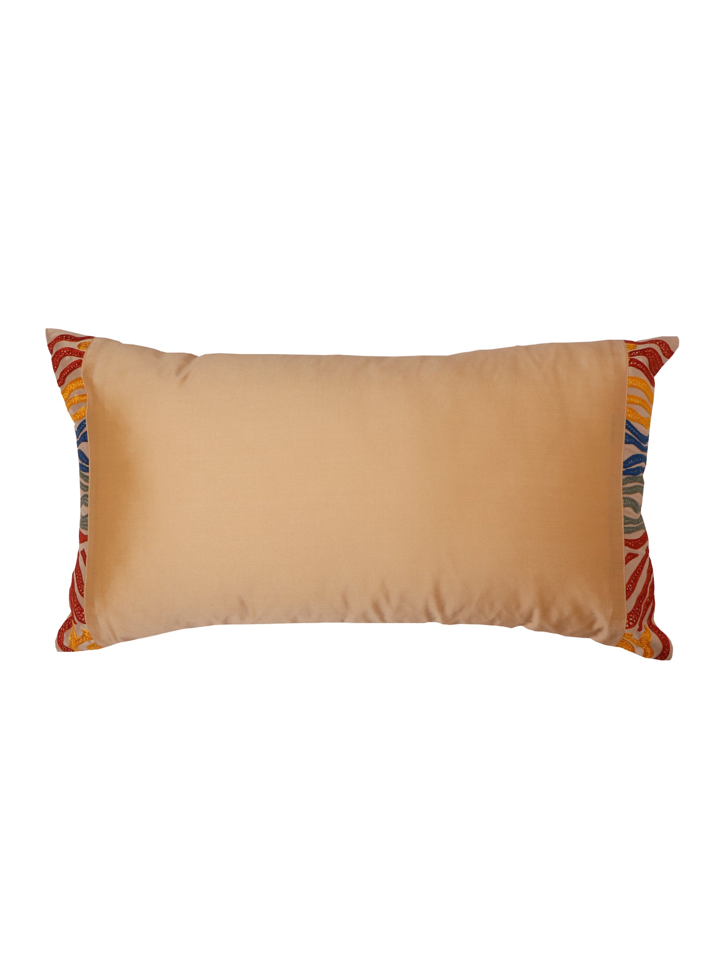 Cushion Cover Polyester patchwork with Aari Embroidery Gold - 16" x 16"