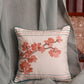Cushion Cover Polyester Blend Embroidery with Chawal Taka and Piping White - 12"x 12"