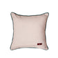 Cushion Cover Polyester Blend Embroidery with Chawal Taka and Piping White - 12"x 12"