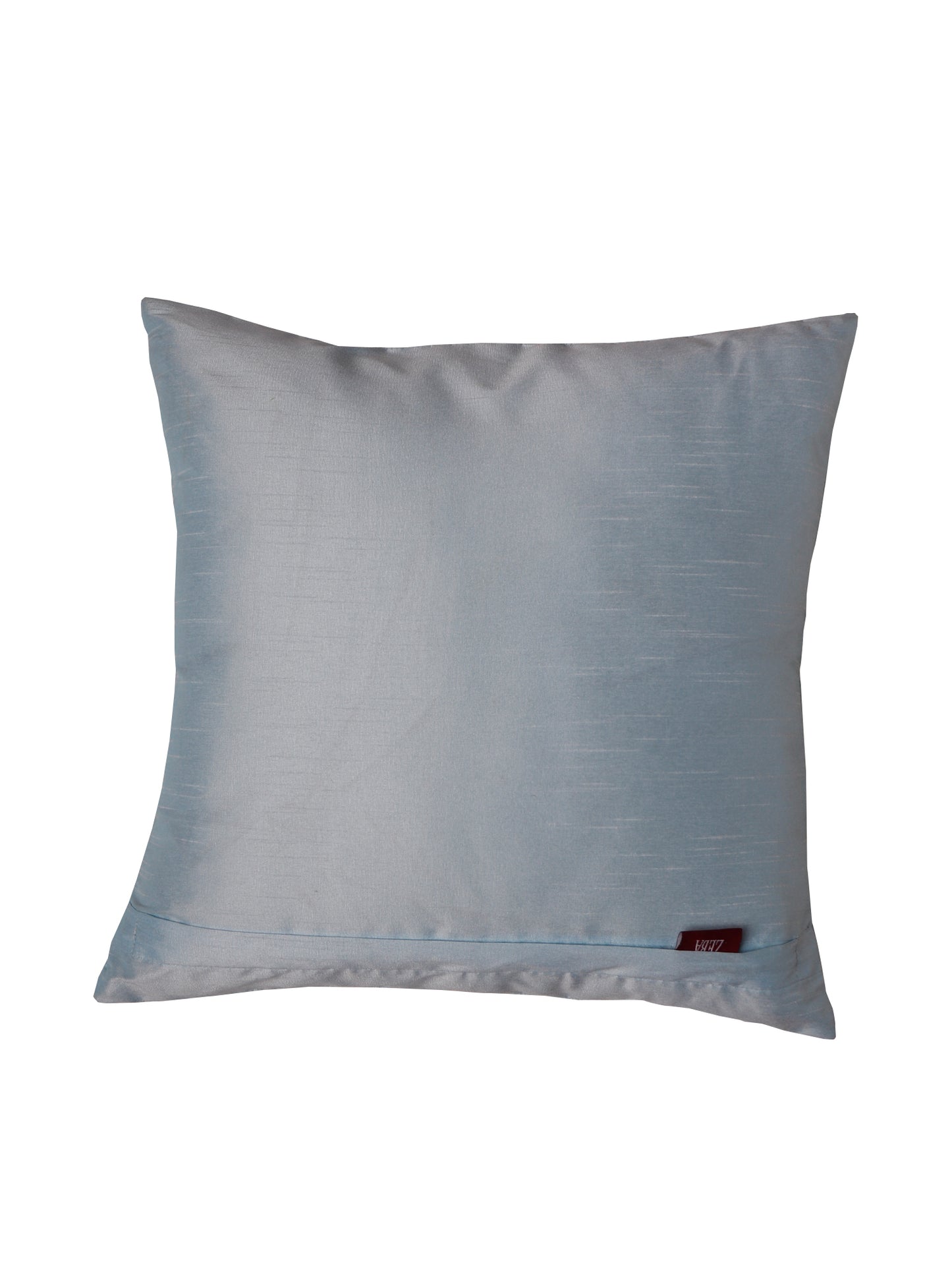 Cushion Cover Polyester Zari Embroidery with Self Quilting Sky Blue - 16"x16"