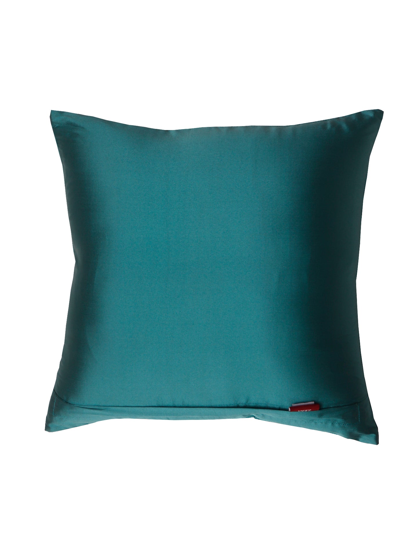 Cushion Cover Polyester Zari Embroidery with Self Quilting Aqua Green - 16"x 16"