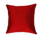 Cushion Cover Polyester Zari Embroidery with Self Quilting Red - 16"x 16"