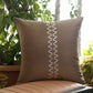 Cushion Cover Embroidered Zigzag Polyester Blend Mushroom Grey - 16" x 16"