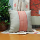 Cushion Cover Poly Canvas Patchwork with Embroidery White - 18" x 18"
