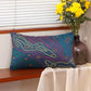 Cushion Cover Embroidery Quilted Polyester Blend Blue - 12" x 22"