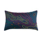 Cushion Cover Embroidery Quilted Polyester Blend Blue - 12" x 22"