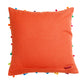 Cushion Cover Pompom Polyester Blend Orange - 16" x 16"